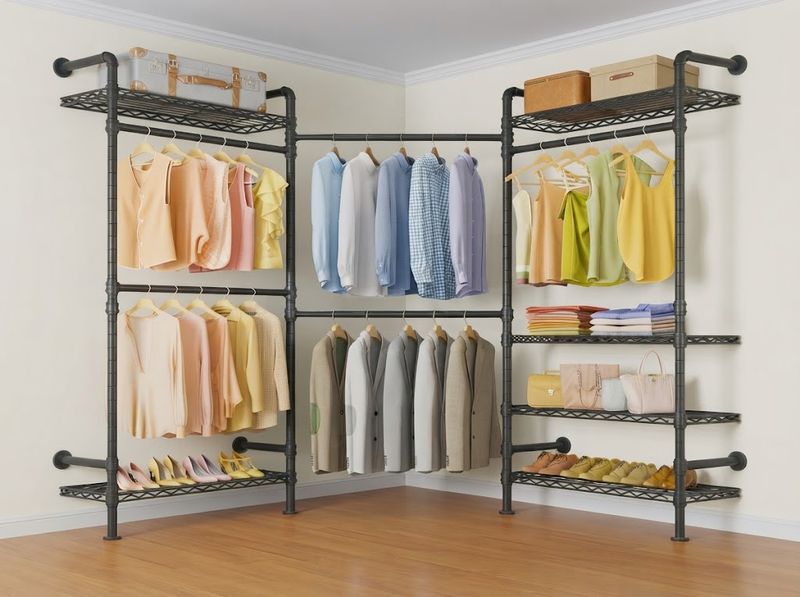 Timate L3 L-Shape Corner Clothes Rack
